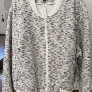 Lane Bryant Textured Gray Bomber Jacket